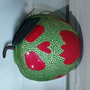 🍎 OOAK Poison Apple Red Green Crystal Bag | Handmade Statement Purse